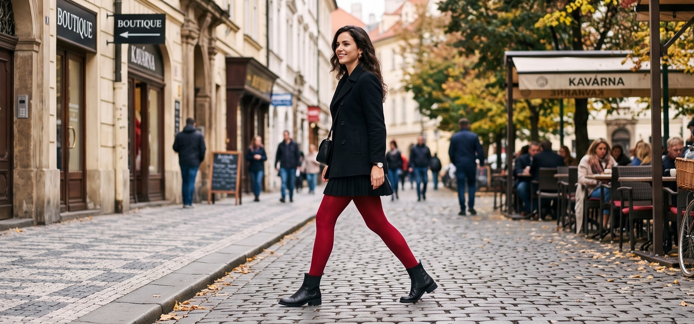 Červené a bordó punčochové zboží | Timea.cz